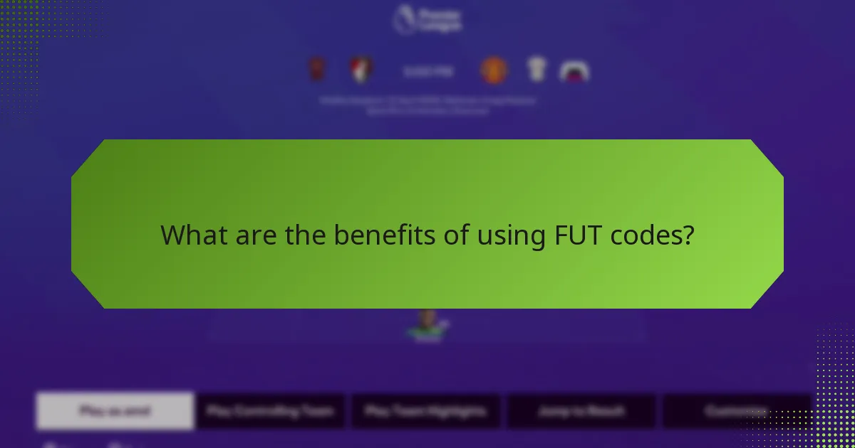 What are the benefits of using FUT codes?