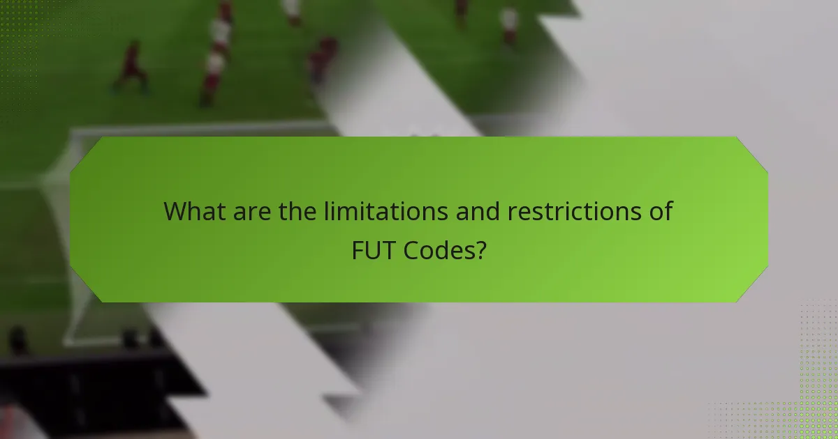 What are the limitations and restrictions of FUT Codes?