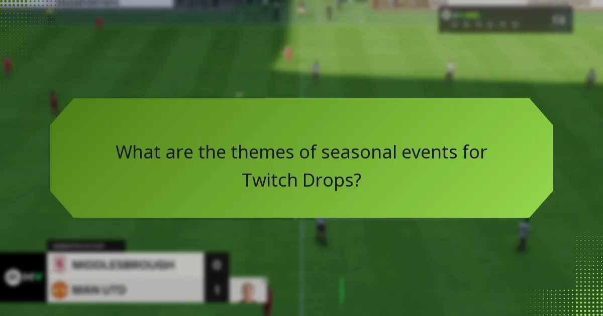 What are the themes of seasonal events for Twitch Drops?