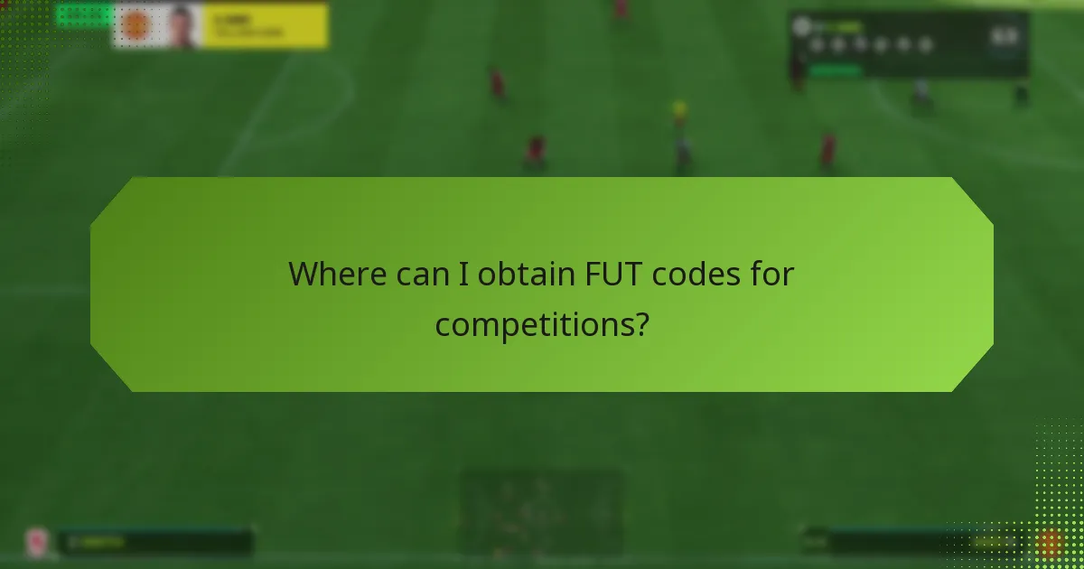 Where can I obtain FUT codes for competitions?