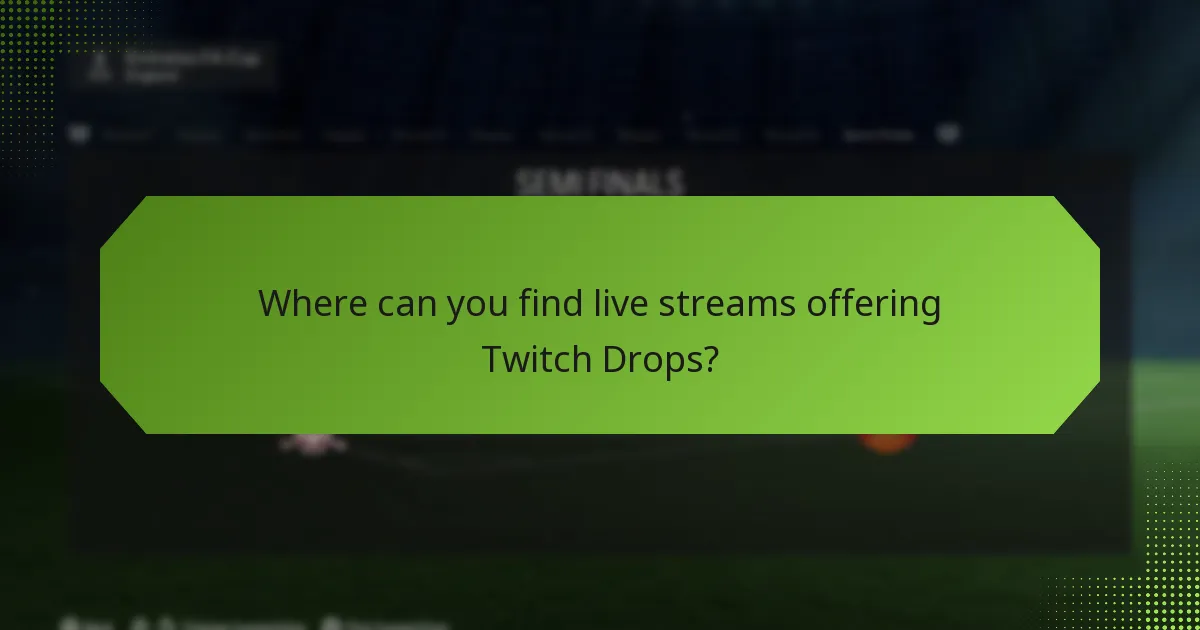Where can you find live streams offering Twitch Drops?