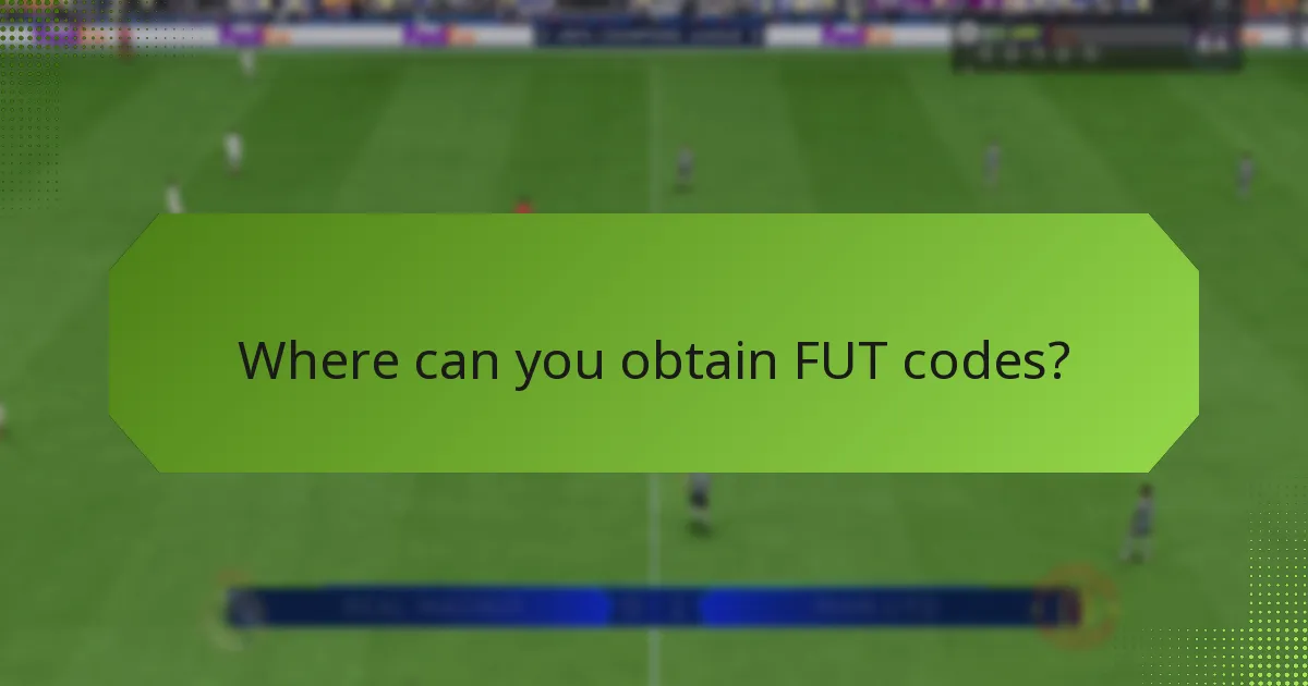 Where can you obtain FUT codes?
