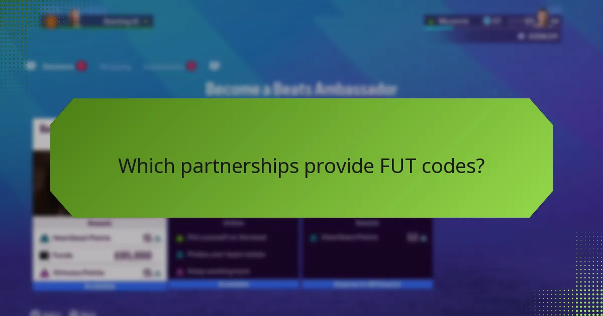 Which partnerships provide FUT codes?