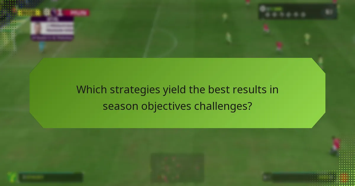 Which strategies yield the best results in season objectives challenges?